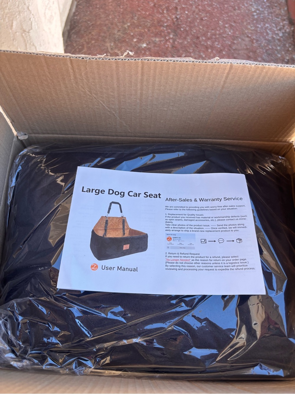 ZVRpet Large Dog Car Seat 2-in-1 Memory Foam Back Seat Bed Black